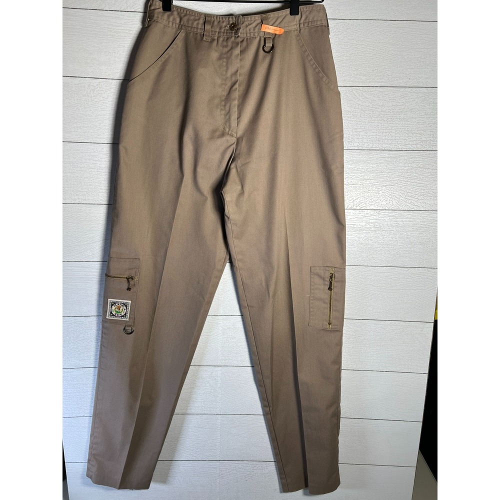 Hang Ten Workwear Vintage 90s Utility Cargo Pants Khaki 29x32 Made in USA Zip